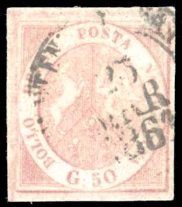 1861 - 50 grana rosa carminio chiaro (14b), ... 