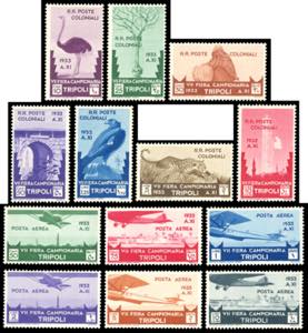 1933 - VII Fiera di Tripoli, serie completa ... 