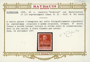 1925 - 60 cent. carminio Giubileo, ... 