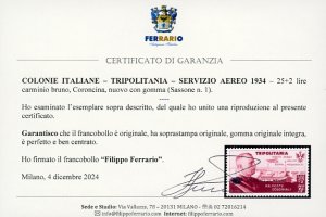 SERVIZIO AEREO 1934 - 25 + 2 lire ... 