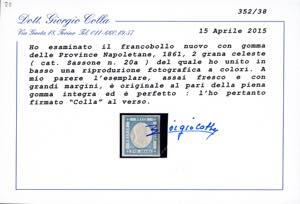 1861 - 2 grana celeste (20a), ... 