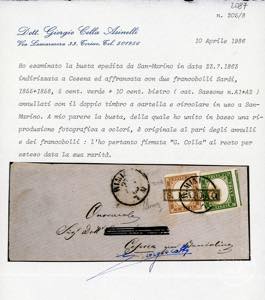 1863 - 5 cent. verde e 10 cent. ... 