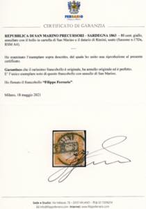 1863 - 80 cent. giallo (Sardegna ... 