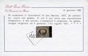 1877 - 30 cent. bruno Stemma (6), ... 