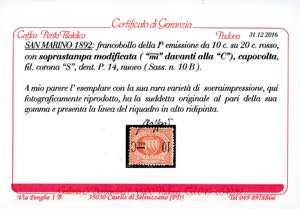 1892 - 10 cent. su 20 cent. 10 ... 