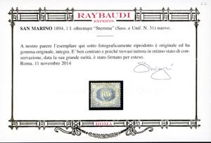 1894 - 1 lira oltremare Stemma ... 