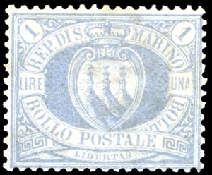 1894 - 1 lira oltremare Stemma (31), ben ... 
