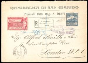 1918 - 5 lire ardesia, Veduta e 25 cent. ... 