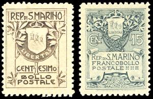 1910 - Stemma, fondo giallo, serie completa ... 