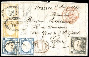 1861 - 20 grana giallo, 10 grana bistro, 2 ... 