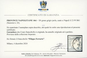 1861 - 50 grana grigio perla (24), ... 