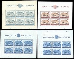 1949/51 - UPU, i quattro foglietti (8/11), ... 