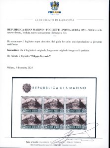 1951 - 500 lire Veduta, foglietto ... 
