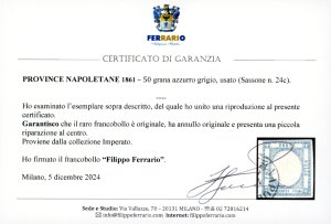 1861 - 50 grana azzurro grigio ... 