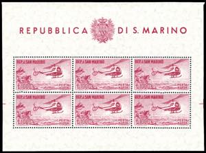 1961 - 1.000 lire Elicottero, foglietto ... 