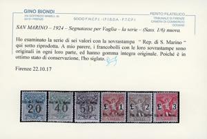 1924 - Soprastampati, serie ... 