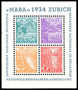 SVIZZERA FOGLIETTI 1934 - NABA, foglietto ... 