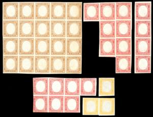 SARDEGNA 1863 - 10 cent., blocco di 20 ... 