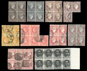 SPAGNA 1855/1873 - Bellinsieme di blocchi ... 