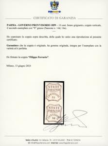 1859 - 10 cent. bruno grigiastro, ... 