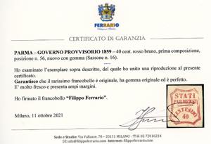 1859 - 40 cent. rosso bruno, I ... 