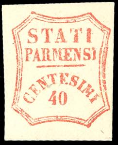 1859 - 40 cent. vermiglio (17), nuovo, gomma ... 