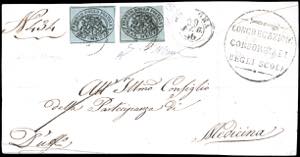 1856 - 1/2 baj grigio azzurro, evidente ... 