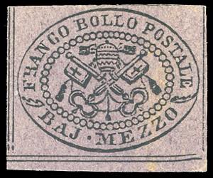 1864 - 1/2 baj violetto cupo (1Ab), nuovo, ... 