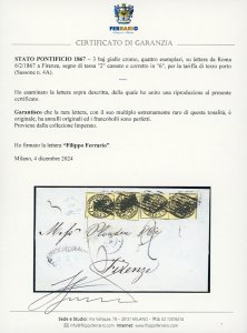 1867 - 3 baj giallo cromo (4A), ... 