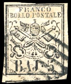 1852 - 5 baj rosa chiaro, stampa ... 