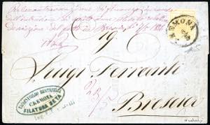 1856 - 5 cent. giallo ocra (1), perfetto, ... 