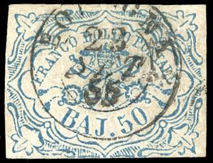 1852 - 50 baj azzurro (10), usato con ... 