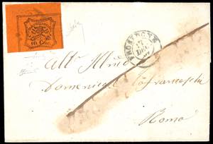 1867 - 10 cent. vermiglio arancio (17), ... 