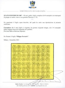 1867 - 40 cent. giallo (19), ... 