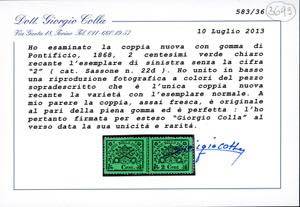 1868 - 2 cent. verde chiaro, ... 