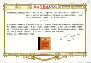 1853 - 15 cent. rosso brunastro, ... 