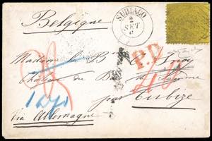 1859 - 40 cent. giallo (29b), su busta da ... 