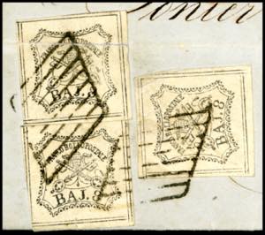 1855 - 8 baj bianco, falso per ... 