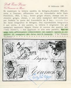 1855 - 8 baj bianco, falso per ... 