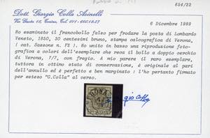 1853 - 30 cent. bruno, falso per ... 