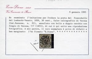 1853 - 30 cent. bruno, falso per ... 