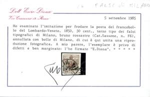 1858 - 30 cent. bruno rossastro, ... 