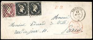 1853 - 40 cent. rosa, 5 cent. nero, coppia ... 