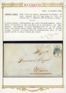 1858 - 45 cent. azzurro, falso per ... 