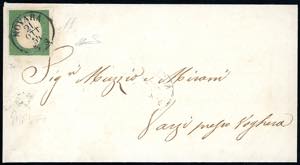 1854 - 5 cent. verde scuro, III emissione ... 