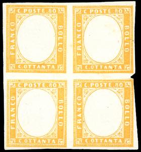 1862 - 80 cent. arancio carico, senza ... 