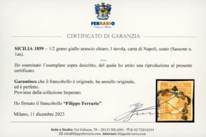 1859 - 1/2 grano giallo arancio ... 