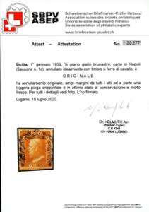 1859 - 1/2 grano giallo brunastro, ... 