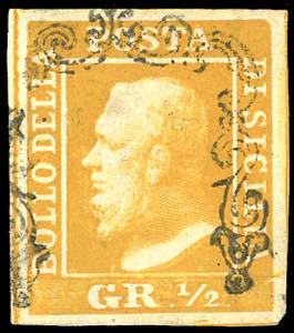 1859 - 1/2 grano arancio brunastro, I ... 