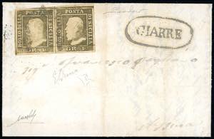 1860 - 1 grano bruno oliva, I tavola, II ... 